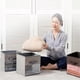 thumbnail image 5 of Fabric Cube Storage Box Transparent Storage Box Creamy white, 5 of 5