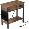 thumbnail image 4 of End Table with Charging Station, Side Table with USB Ports and Outlets, Brown, 4 of 6