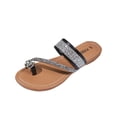 thumbnail image 2 of Bohemian Dress Sandals Womens Casual Flats Sandals Comfortable Ankle Strap Summer Boho Thong Sandals Black 6, 2 of 7