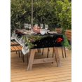 thumbnail image 2 of Outdoor Tablecloth with Umbrella Hole and Zipper, Black Gnomes Christmas Rectangle Table Cloth 54x80 Inch Waterproof Tablecloth, Xmas Tree Balls Snowflake Picnic Table Cover for Patio Camping, 2 of 7