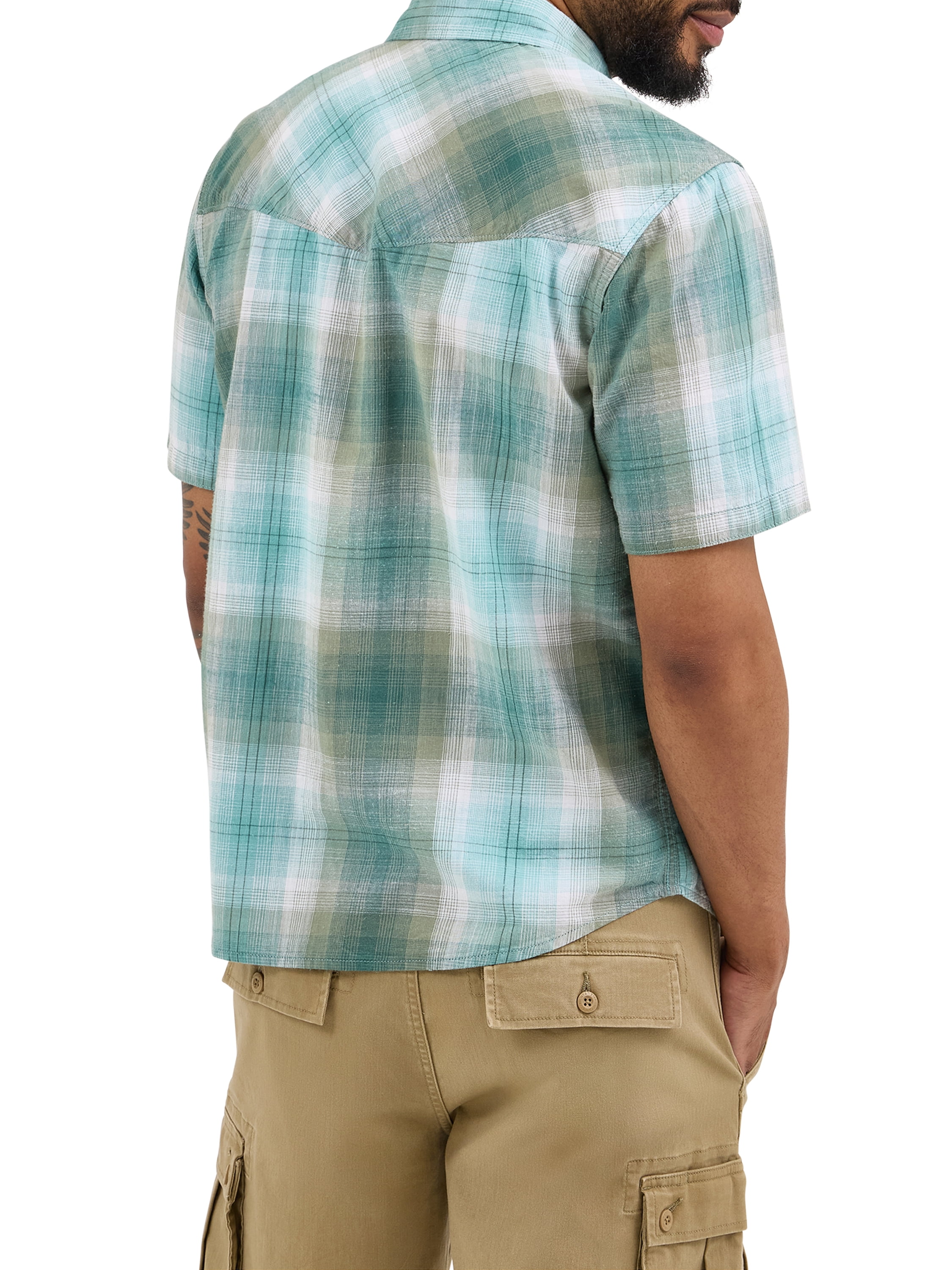Wrangler® Men's Premium Short Sleeve Plaid Shirt, Sizes S-2XL