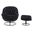 Velvet Swivel Accent Chair with Ottoman Set, Modern Lounge Chair with