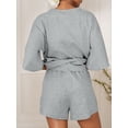 thumbnail image 3 of Weardear Womens 2 Piece Outfits 3/4 Sleeve Tops and Elastic Waist Shorts Lounge Sets Loungewear, 3 of 6