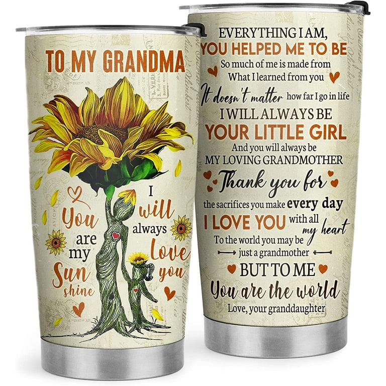 aoselan Gifts for Grandma - Grandma Gifts from Grandchildren - Grandma  Christmas Gifts, Grandma Birthday Gifts - 20oz Rose Grandma Stainless Steel  Tumbler 