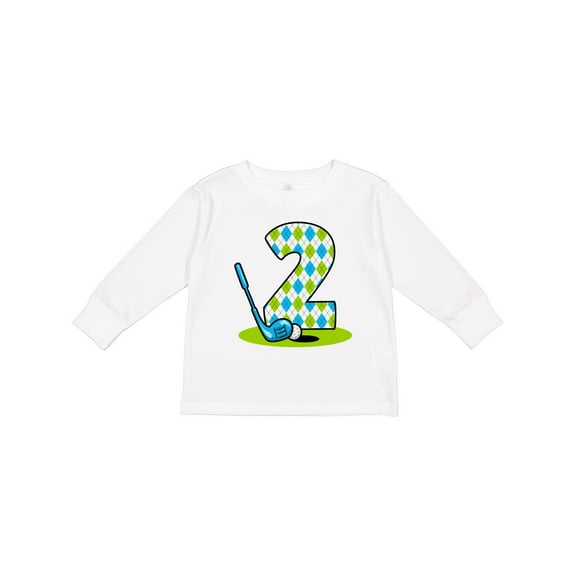 Inktastic Argyle Golf 2nd Birthday Boys Long Sleeve Toddler T-Shirt