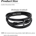 thumbnail image 5 of Leather Bracelets for Men Cross Bracelet Jewelry Cuff Bracelet for Men First Communion Gifts Trendy Gift to My Son from Mom, 5 of 6