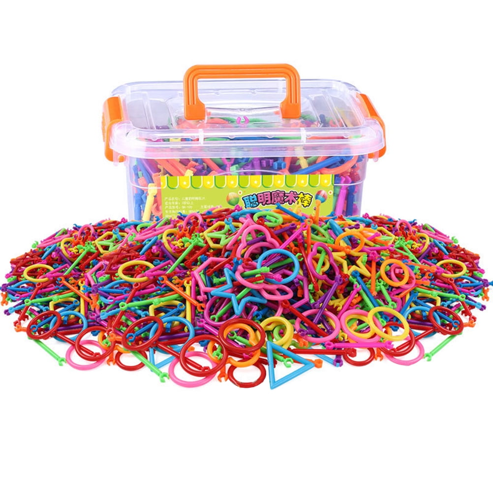 Building Toy Set 1 Set of Building Toy Building Blocks Bars Puzzle Educational Construction Engineering Set Plastic Assembling Inserting Block Toy for Kids Preschool (Random Color)