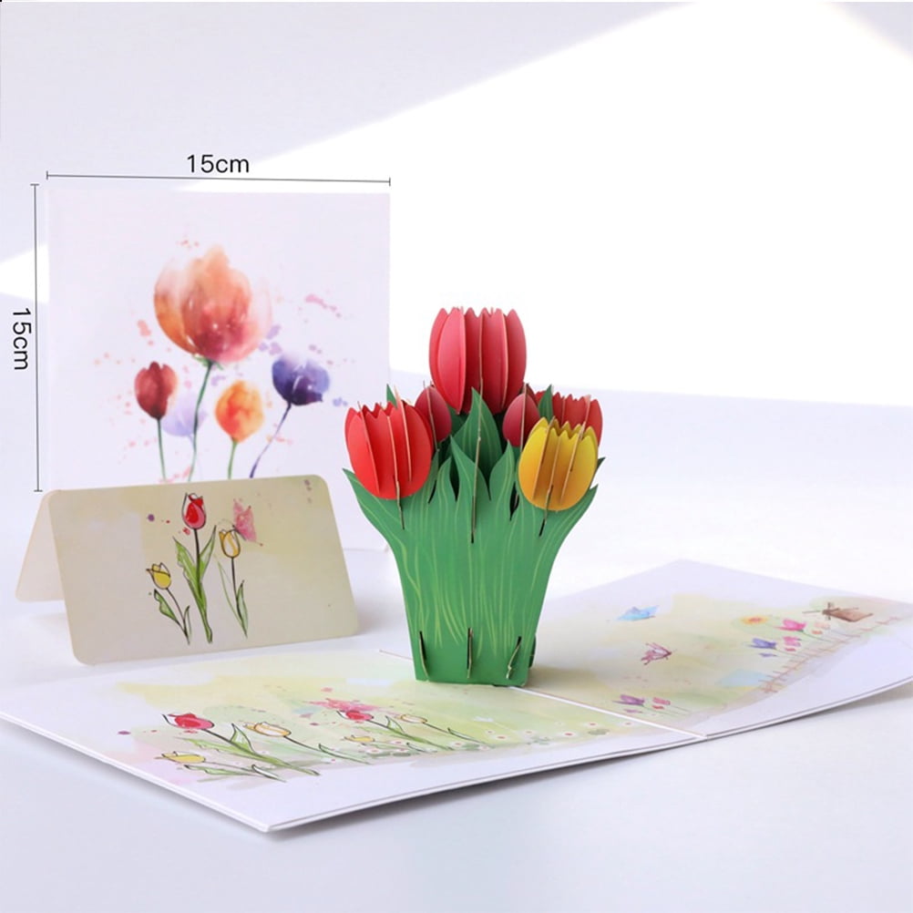 VORCOOL Handmade Birthday Cards for Teachers Red 1PC