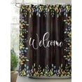 thumbnail image 2 of Fsddascl Welcome Leaf Shower Curtain Set - Standard 72" x 72" Washable Bathtub Curtain with 12 Hooks, Pastoral Summer Botanical Wooden Brown Waterproof Fabric Stall Shower Curtains for Bathroom, 2 of 6