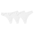 thumbnail image 1 of Gibobby Calzoncillos sexy Paquete de 3 tangas de seda informales sin costuras de color sólido para mujer, ropa interior cómoda ultrafina de cintura sin costuras(Blanco,M), 1 of 3