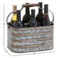 thumbnail image 2 of Benzara 38195 Rustic Metal Galvanize Six Bottle Holder, 2 of 2