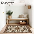 thumbnail image 3 of ODIKA 3x5 Machine Washable Non-Slip Area Rug, Rustic Motifs with Interlocking Aztec and Floral Ultra Soft Rug, None, 524003, 3 of 7