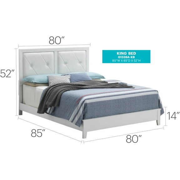 Glory Furniture G1339A-KB White King Bed