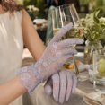thumbnail image 4 of Women Lace Gloves Wedding Tea Party Elegant Short Novelty Floral Bridal Gloves for Wedding Opera Party, 4 of 5