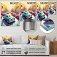 thumbnail image 4 of Designart "Retro Roadsters in Red and Cream" Retro Car Metal Wall Art, 4 of 5