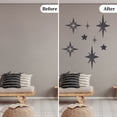 thumbnail image 2 of 8Pcs Star Wall Decor Midcentury Vintage Style Black Metal Wall Decor Rhombus Star Metal Art Sculptures Modern Wall Accents, 2 of 5