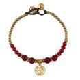 thumbnail image 1 of Mystical Aum or Om Red Quartz and Brass Beads Jingle Bell Bracelet, 1 of 5