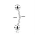 thumbnail image 6 of QQTDFG 14G 16G 925 Sterling Silver Belly Button Rings Navel Piercings Barbell Jewelry-14G-8mm, 6 of 9