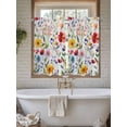 thumbnail image 7 of Kitchen Curtains 45 Inches length, Floral Window Treatment Curtain Drapes, Red Yellow Pink Blue Flower Purple Lavender Leaf Lightweight Window Panels for Living Room Bedroom, 52"x45", 2 Panels, 7 of 7