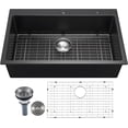 thumbnail image 3 of Kitchen Sink Workstation  Top Mount Granite Sinks  Drop-in Single Bowl Farmhouse Basin with Multiple Accessories  Household Dishwasher Sinks for RV  Prep Kitchen  and Bar (), 3 of 4