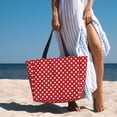 thumbnail image 6 of Pofeuu Red Polka Dot Print Beach Bag,Waterproof Sandproof Beach Tote Bag, Large Capacity Foldable Beach Bags for Women, 6 of 7