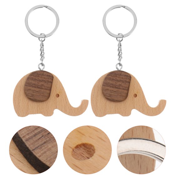 Toyvian 2Pcs Elephant Keychains Mobile Phone Stand Keyring Random Synthetic Material Key Decoration