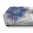 thumbnail image 3 of Eye Soft Flannel Fleece Throw Blanket, Third Eye with Hand Drawn Mandala Vivid Colors Aura Inner Peace Awareness, Cozy Plush for Indoor and Outdoor Use, 50" x 60", Aqua Blue Purple, by Ambesonne, 3 of 6