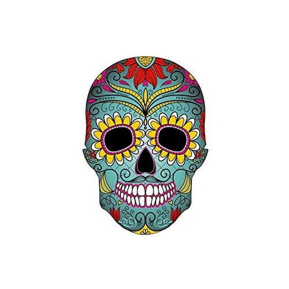 TNCT's Sugar Skull Day of the Dead Colorful Birthday Edible Cake Cupcake Topper
