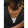 thumbnail image 4 of ChainsProMax Men Thick Cuban Link Necklace Chain 12mm 20inch Stainless Steel Gold Plated, 4 of 8