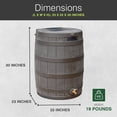 thumbnail image 3 of Good Ideas RW50 Rain Wizard 50gal Plastic Rain Barrel Water Collector, Oak, 3 of 5