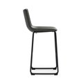 thumbnail image 5 of Simpli Home Warner Bar Stool (Set of 2) in Distressed Charcoal Grey Faux Leather, 5 of 12