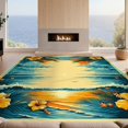 thumbnail image 2 of Design&I 4'x6' Ultra Soft Area Rug, Hawaii Guitar Musical Party Tiki Wave Hibiscus Motifs Luau Surf None Fluffy Washable Non Shedding for Bedroom Living Room Home Office, 2 of 7