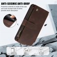 thumbnail image 7 of PU Leather Wallet Case for Samsung Galaxy A17 5G/A18 5G 6.7",9-Card Holder, Zipper Bills Slot, Magnetic Shoulder Strap & Wristlet Cover,Brown,For Galaxy A17 5G/A18 5G, 7 of 7