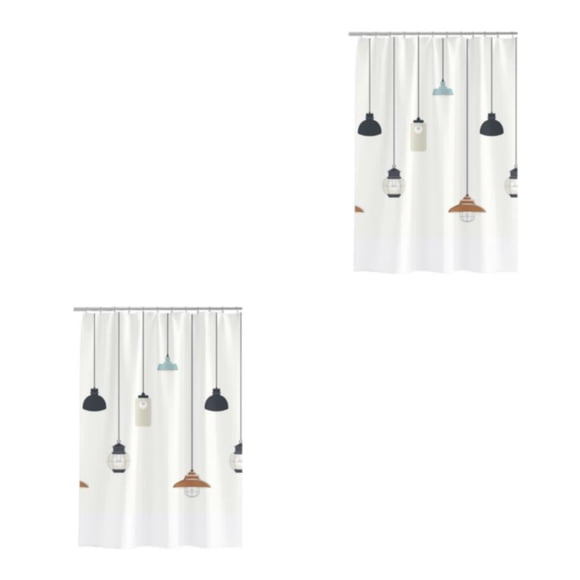 Cortina de ducha Naiovety de poliéster 120W*180H patrón de bombilla