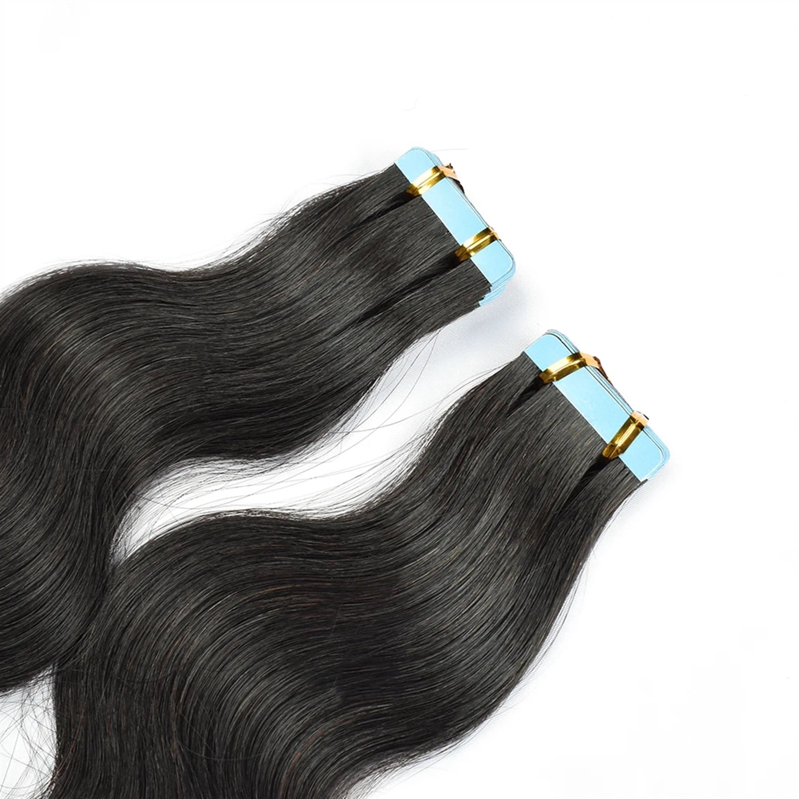 Body Wave Tape in Hair Extensions Human Hair, Black Natural Hair Body Wave Tape in Hair Extensions Tape in Real Hair Thick End Skin Wefts