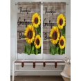 thumbnail image 5 of Sunflower Wooden Bedroom Curtains 63 Inches length, Farmhouse Vintage Botanical Floral Window Treatment Curtain Drapes, Rod Pocket Curtain Panels for Living Room Kitchen, 42"x63", 2 Panels, 5 of 7