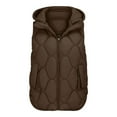 thumbnail image 5 of Gaexia Vest for Women Long,Lightweight Thermal Quilted Hooded Vest Sleeveless Coat Loose Fit Gilet for Autumn Winter Seasons, 5 of 5