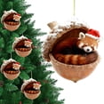 thumbnail image 4 of CPHDW7 Vintage Christmas Tree Decorations, Acrylic Animal Pendants, Cozy Woodland Creatures Ornaments for Rustic Nature Themed Home Wreaths Tabletop, 4 of 6