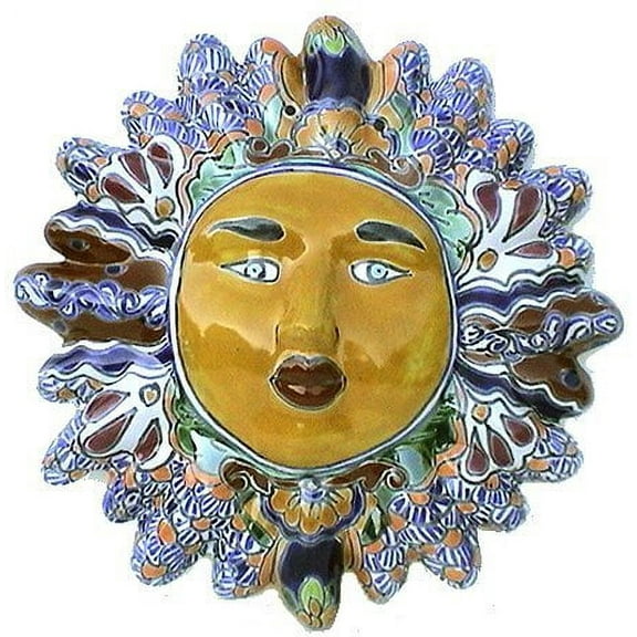 Multicolor Small Talavera Ceramic Sun Face