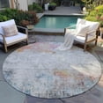 thumbnail image 6 of Addison Rugs Chantille Indoor/Outdoor Transitional Abstract Teal Washable Round Rug, 8' x 8', 6 of 6