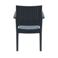 thumbnail image 5 of Luxury Commercial Living 34" Gray Wickerlook Patio Stackable Dining Chair, 5 of 9