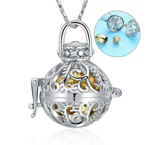 Vintage Hollow Flower Urn Necklace for Ashes Memorial Locket Pendant Urn Small Urns For Ashes Keepsake Urn Necklace Cremation Jewelry