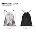 thumbnail image 4 of Drawstring Backpack, Men Ladies Waterproof Sports Backpack Gym Bag-Vintage Triangle Mosaic Pattern-Small Size, 4 of 8