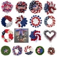 thumbnail image 4 of Patriotic Wreath American Independence Day Wreath Handmade Memorial Day Wreath Decoration Front Door Wall Home Decoration, 4 of 4