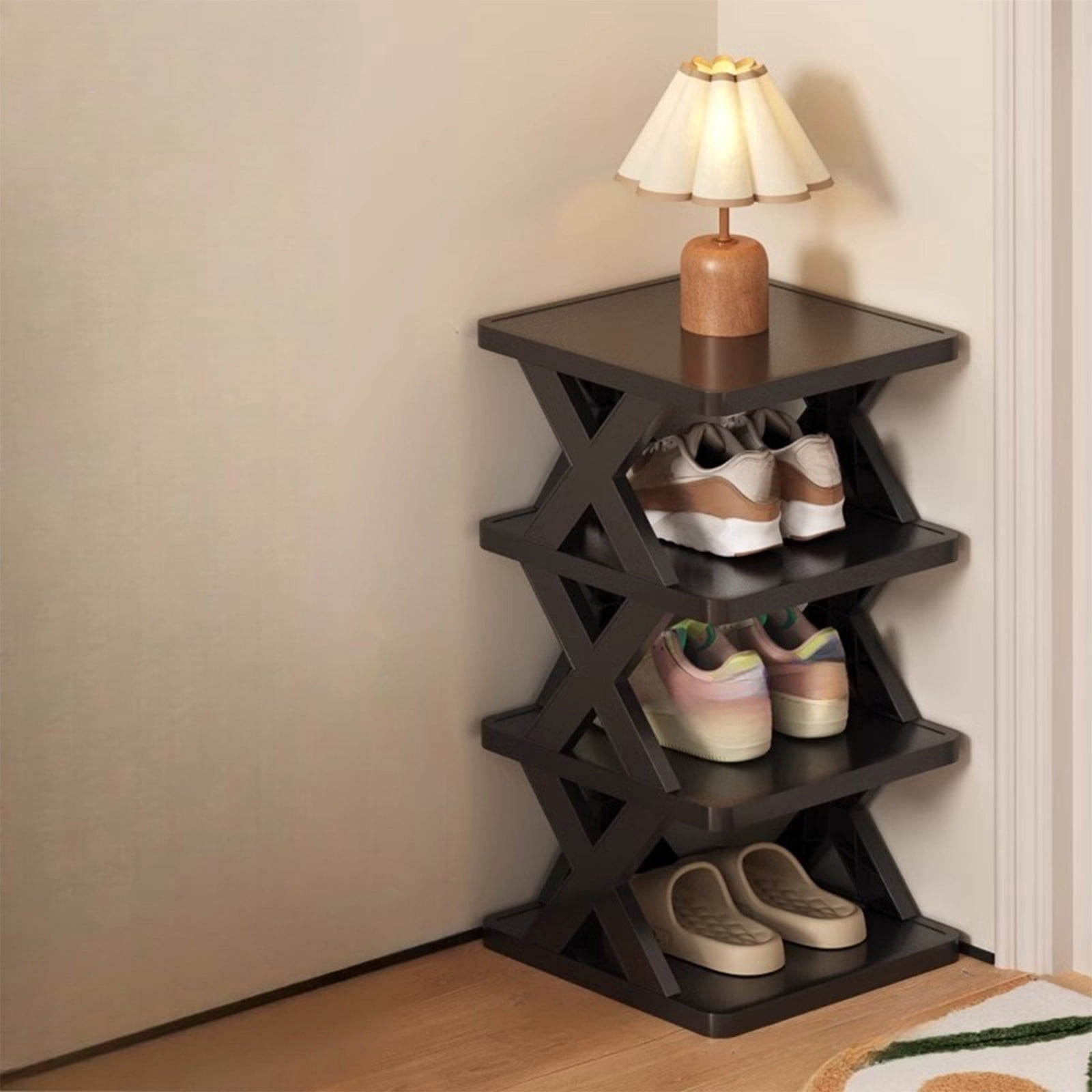 Shoe Rack Shoe Cabinet Shoe Storage, Plastic Folding No-Installation Rack - Space-Saving Storage For Home Dorm