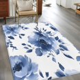 thumbnail image 2 of Blue Floral Area Rugs 4x6 ft Spring Blue Flowers Leaf Watercolor Botanical Washable Rug Non Slip Indoor Carpet Absorbent Floor Mat for Living Room Bedroom Dining Room, 2 of 9