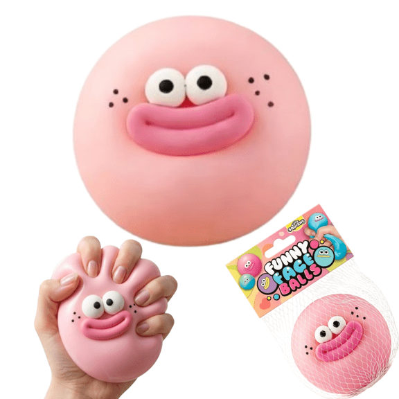 Face Squishy,Big Mouth Squishy Shaped Stress Balls,Slow Rebound Clear Squeeze Fidget Toy Anxiety Relief Soft Stress Ball Pinch Sensory Toy,Pink