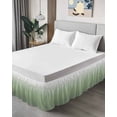 thumbnail image 4 of Sage Green Ombre Bed Skirt King Size, Modern Sage Green Abstract Art Wrap Around Bed Skirting with Adjustable Elastic Strap, Dust Ruffled Pleated Bedskirts 18 Inch Drop for Bedroom King Beds, 4 of 9
