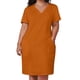 thumbnail image 3 of Burnt Orange Loose Pocket Dress women's clothing trend 2025 women evening dress, 3 of 7