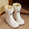 thumbnail image 4 of Botas de lluvia para niños, impermeables, antideslizantes, forro polar interior, para niños y niñas, estudiantes de escuela primaria, zapatos de goma antideslizantes para exteriores, 4 of 5